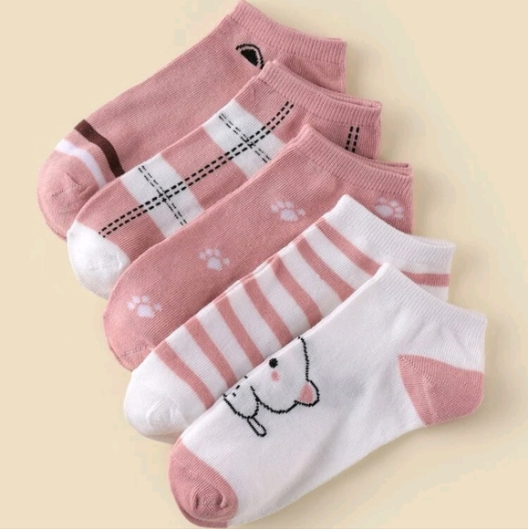 Accessories - NEW! 5 Pairs Cat Theme Ankle Socks